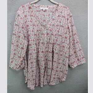 Romantic Floral Print Women's Tunic Blouse